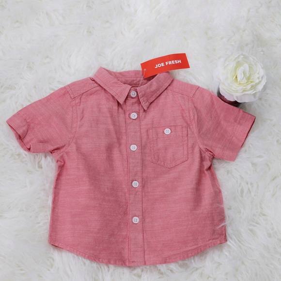 NWT Joe Fresh Lightweight Peach/Red Casual Top - Picture 2 of 3